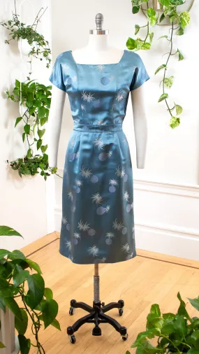 1960s Asian Silk Jacquard Cocktail Dress | medium