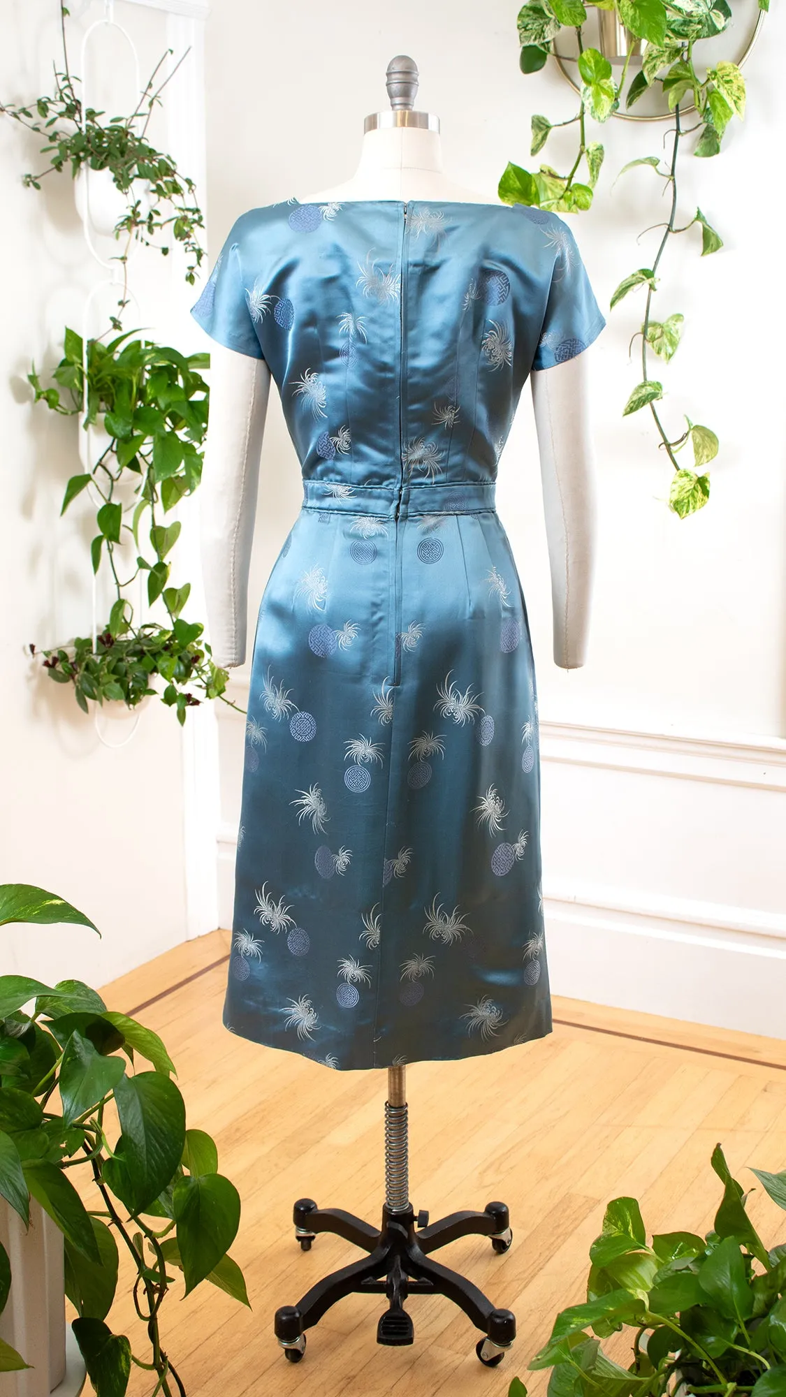 1960s Asian Silk Jacquard Cocktail Dress | medium