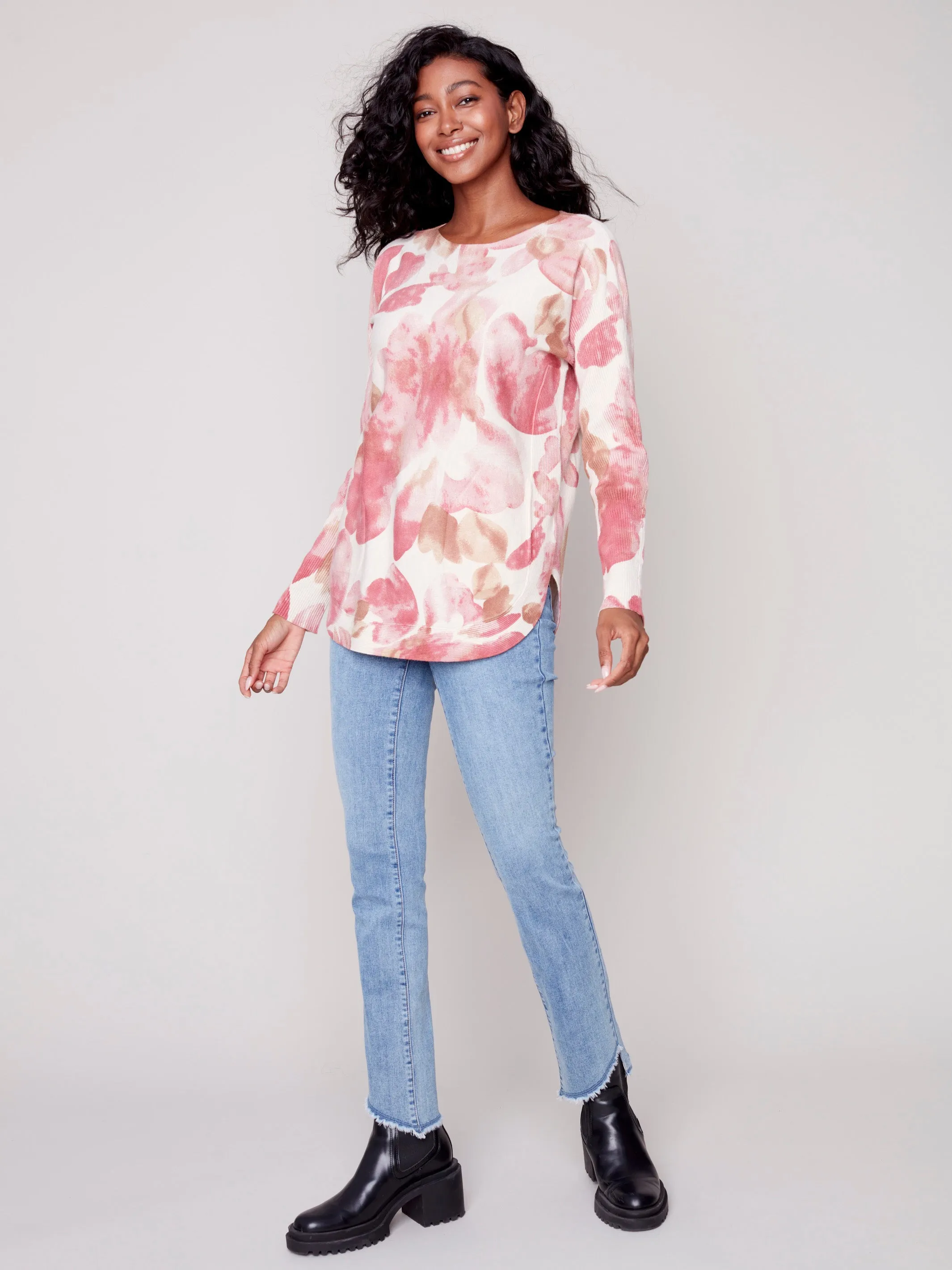 Bootcut Jeans with Asymmetrical Fringed Hem - Light Blue