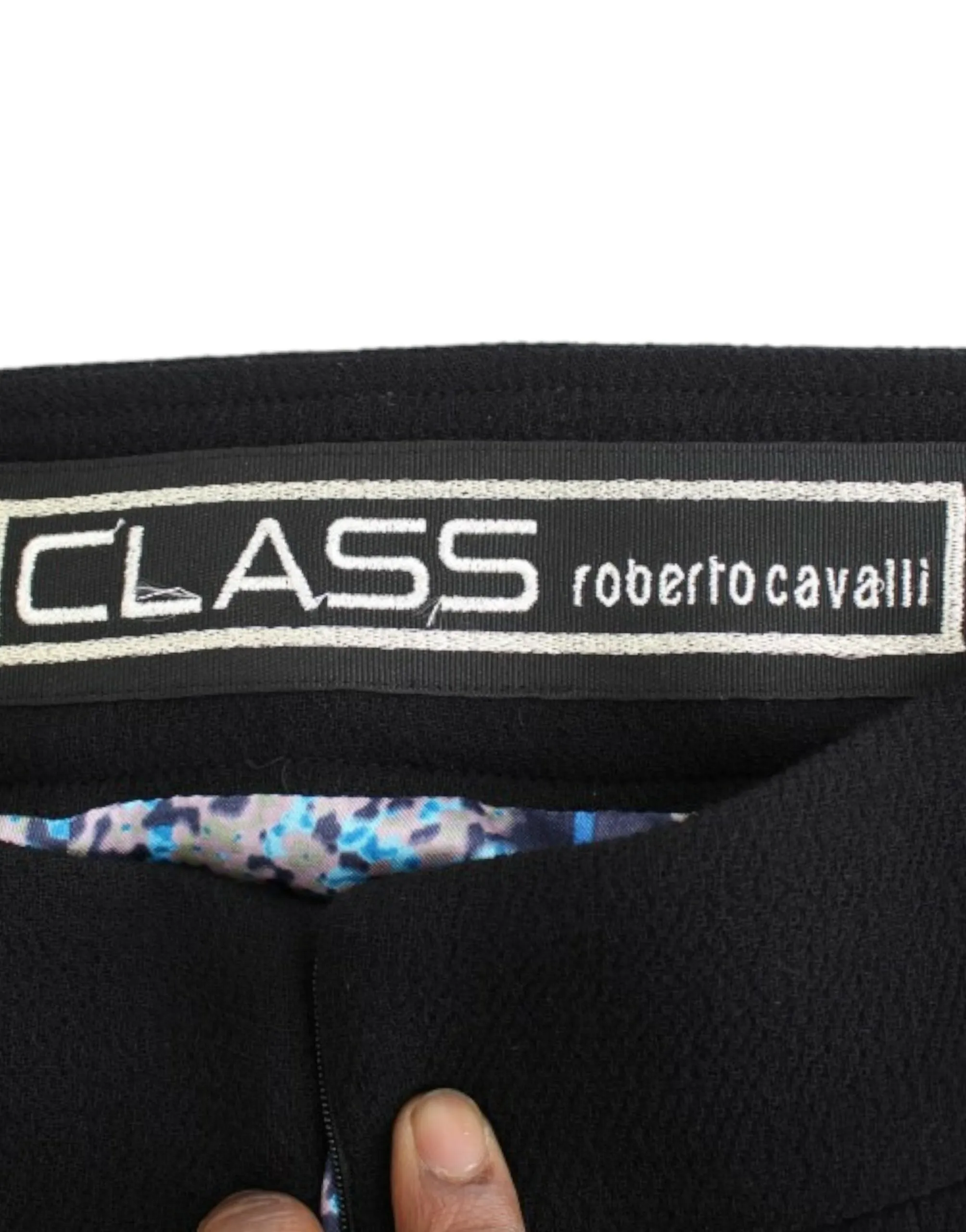 Cavalli Black wool pencil skirt