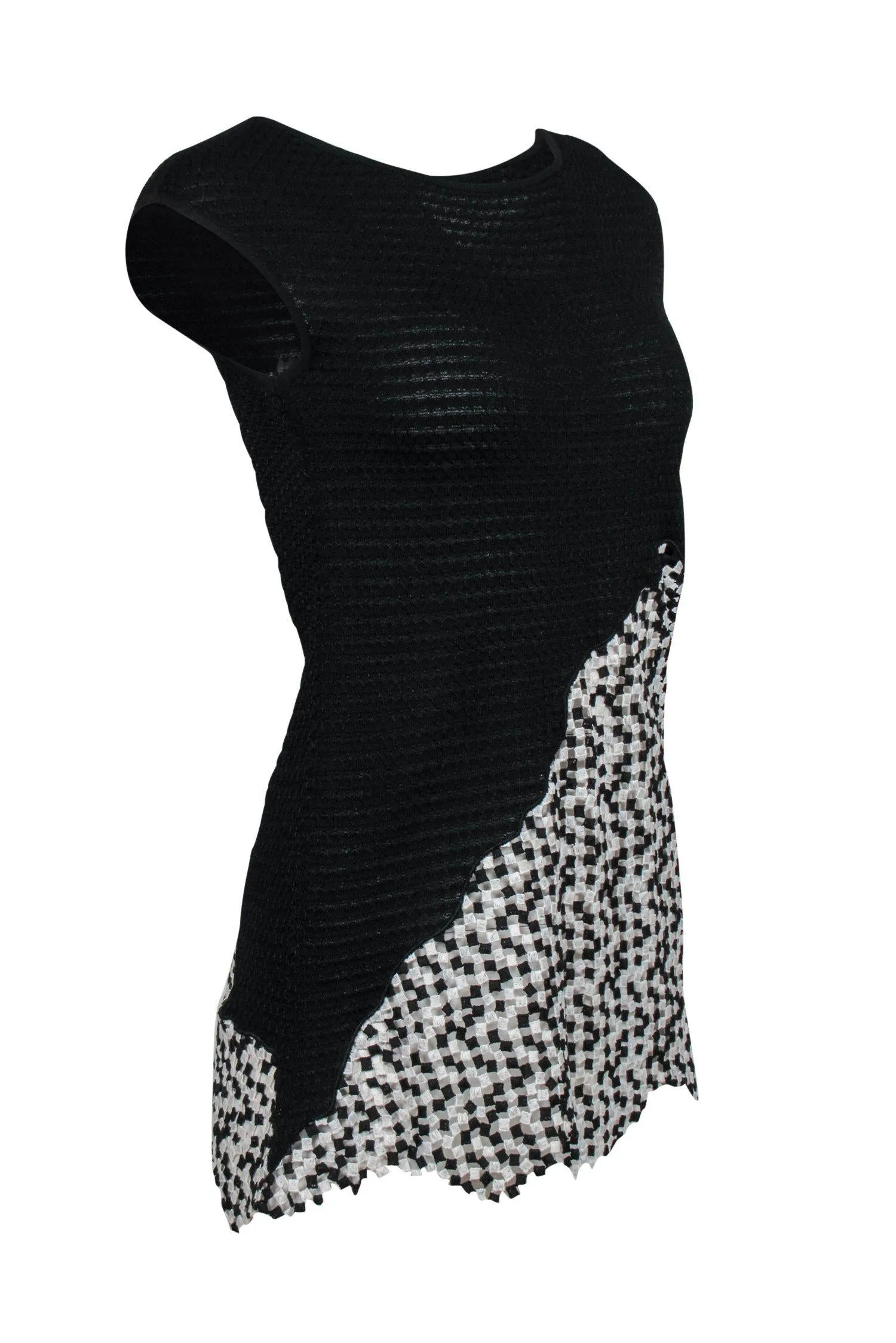 Chanel - Black & White Open Knit Tunic Sz 4