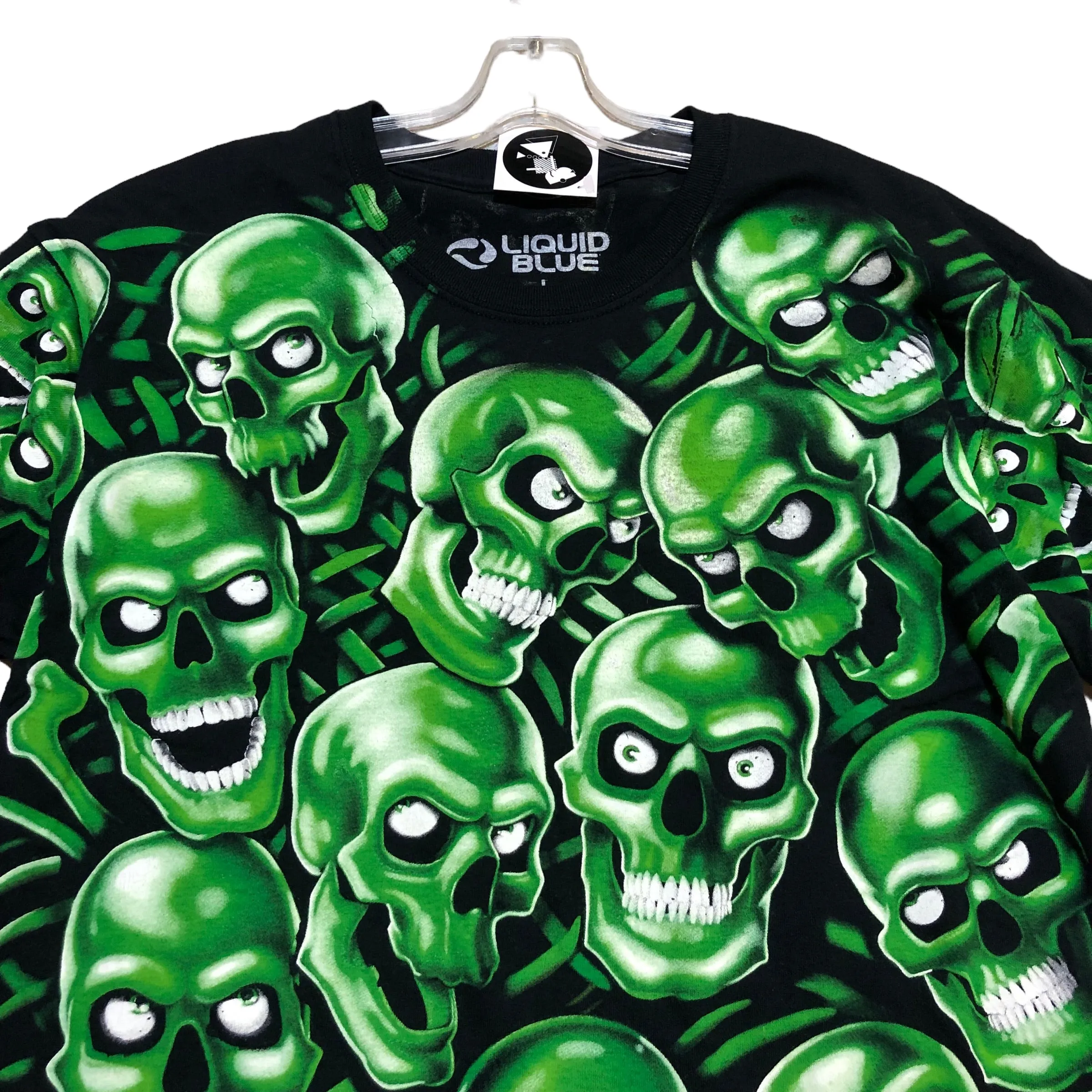 Classic Green skull t by Liquid Blue