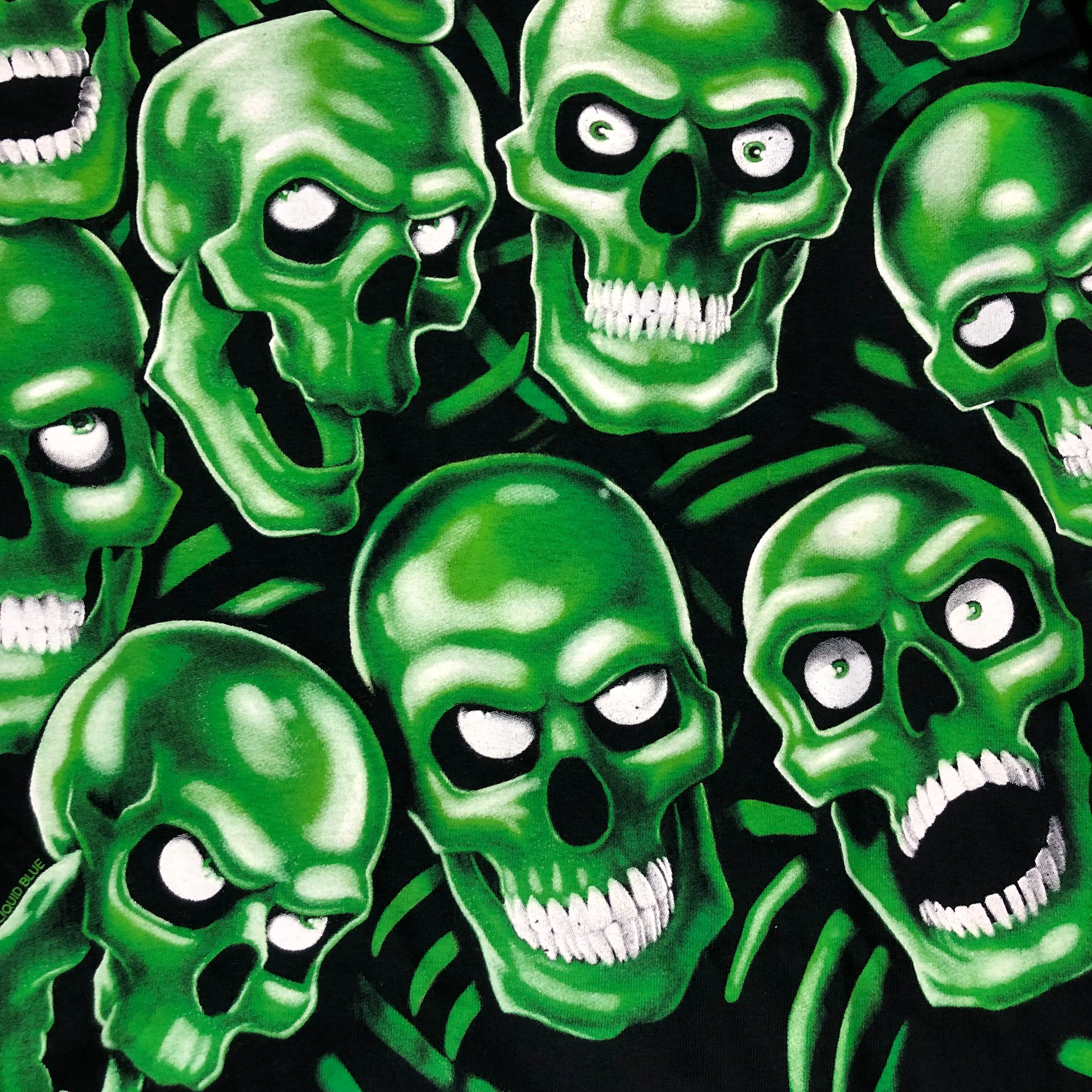 Classic Green skull t by Liquid Blue