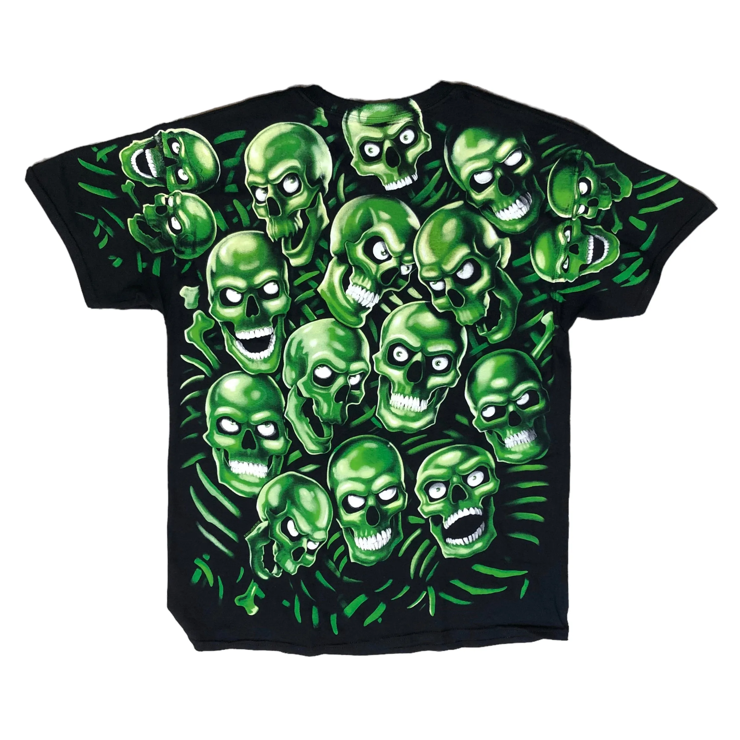Classic Green skull t by Liquid Blue