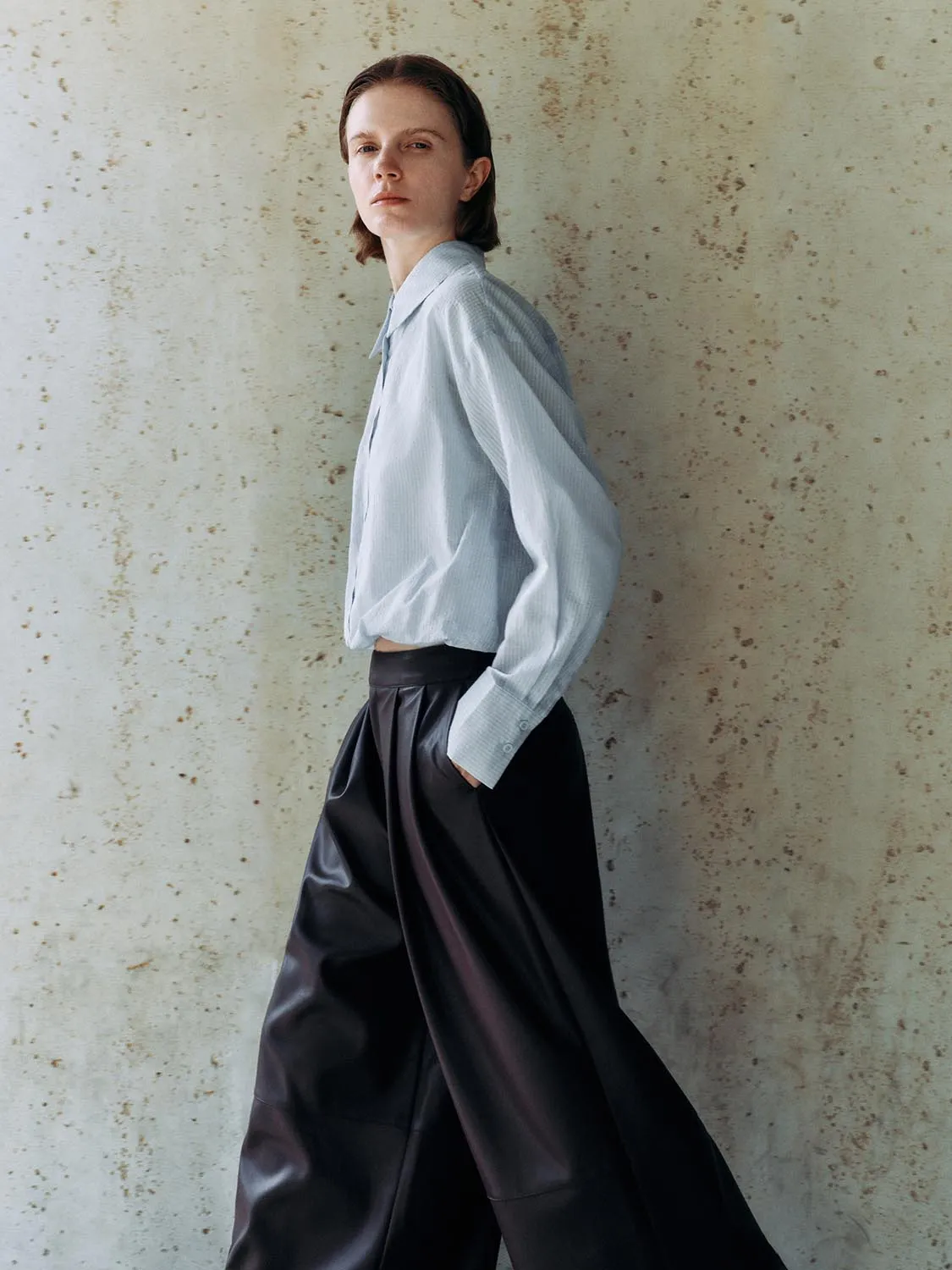Cropped Button Up Overhead Shirts