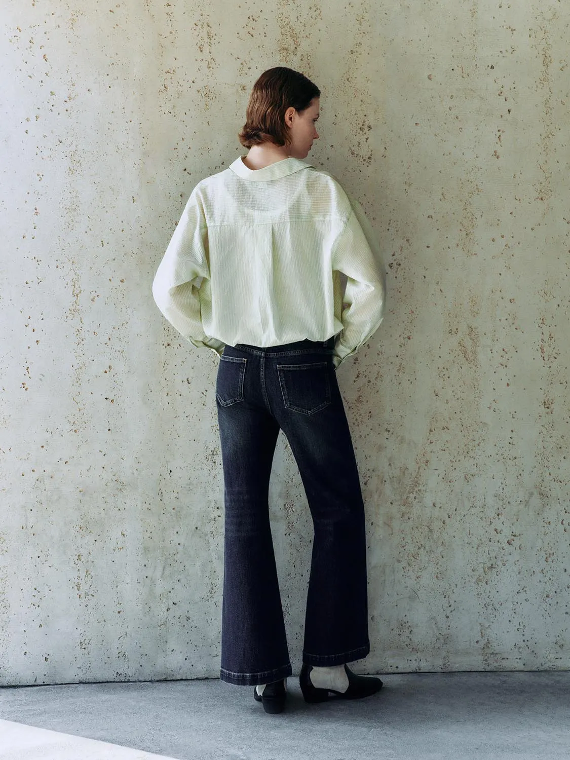 Cropped Button Up Overhead Shirts