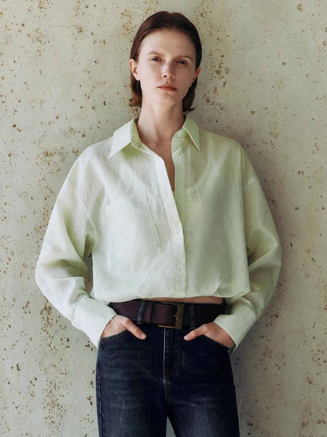 Cropped Button Up Overhead Shirts