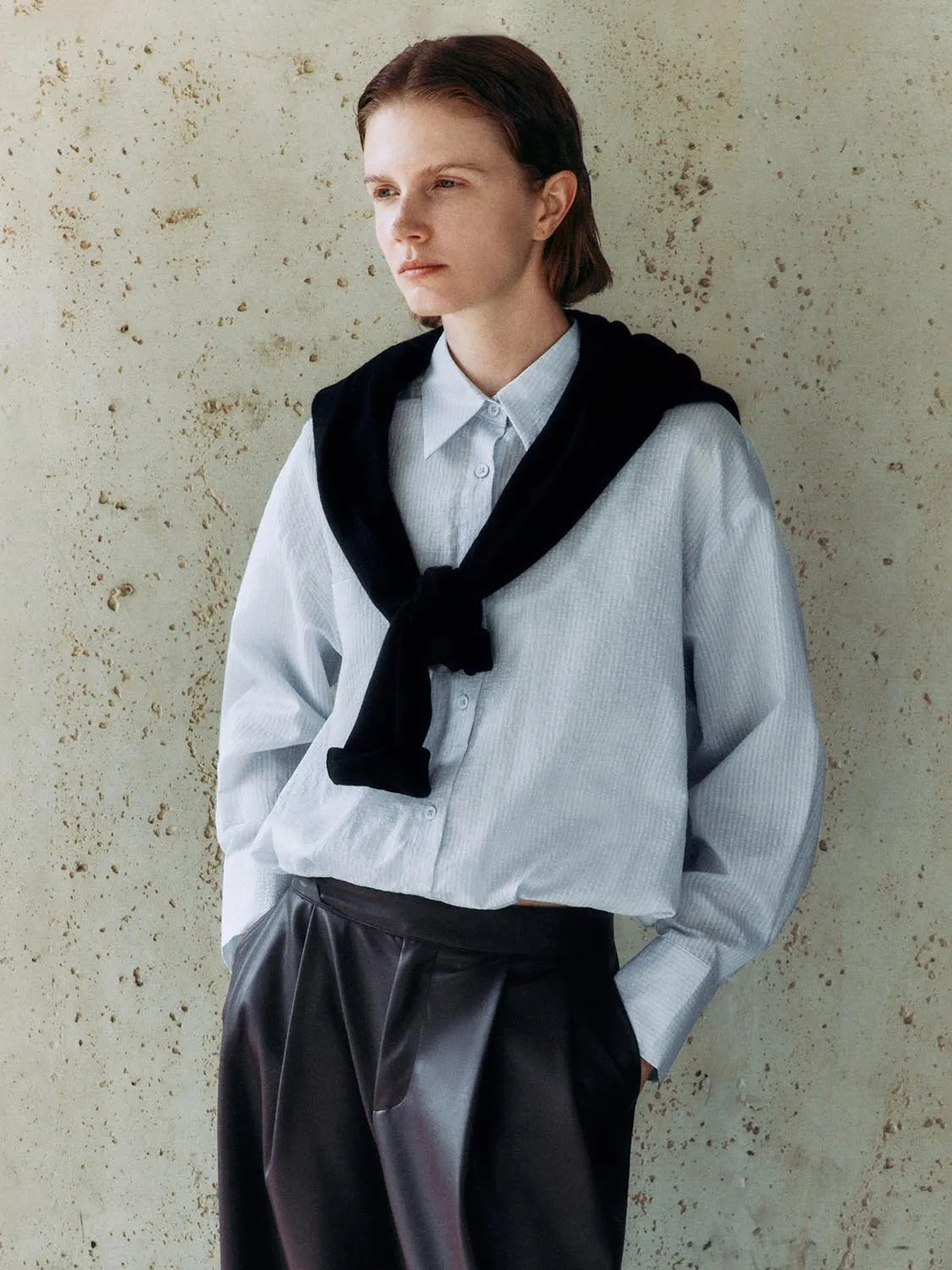 Cropped Button Up Overhead Shirts