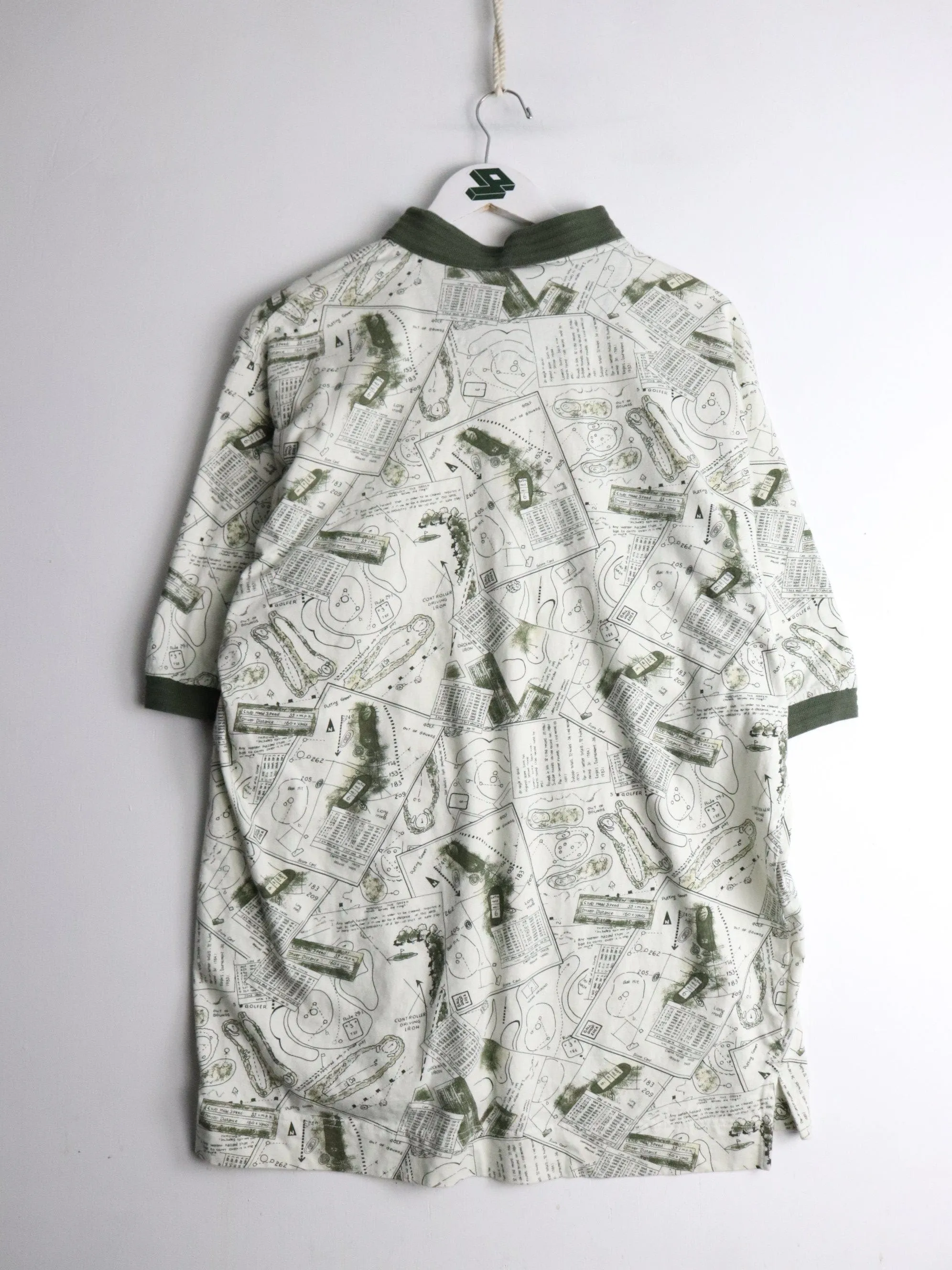 Dockers Polo Shirt Mens Tall XL White Green Golf