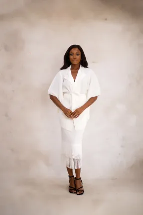 DOROTHY ZUKI SKIRT SET - WHITE