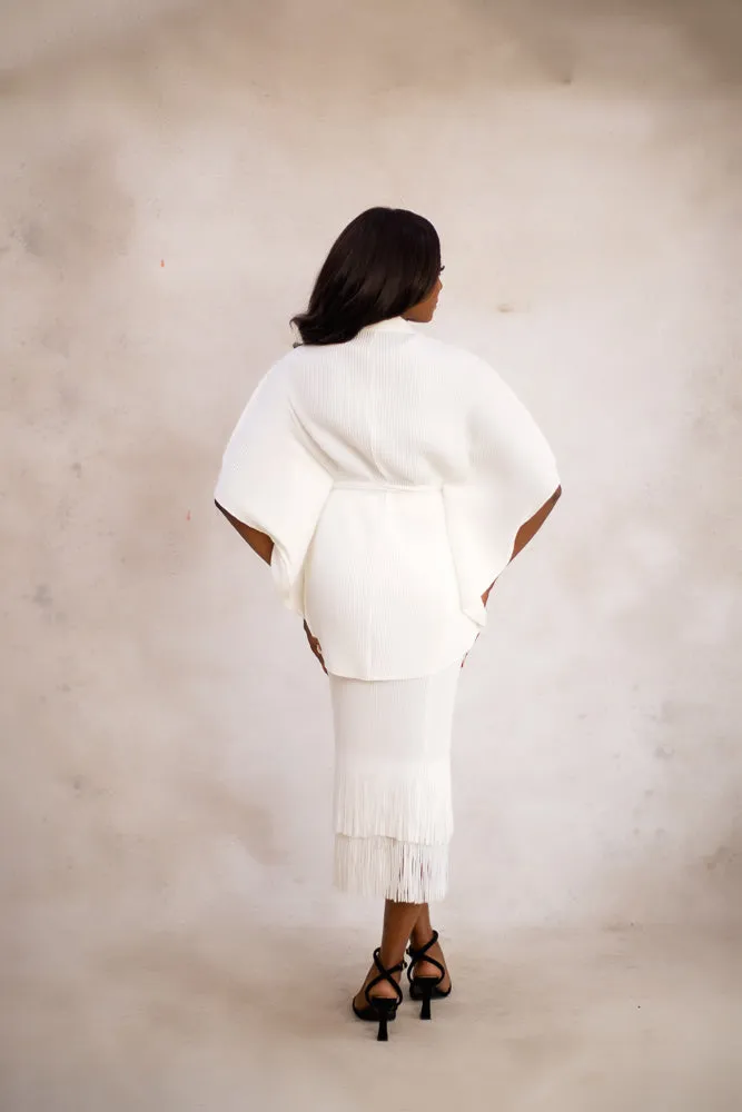 DOROTHY ZUKI SKIRT SET - WHITE