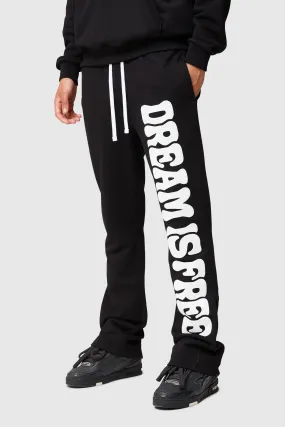 Dream Is Free Flared Jogger - Black