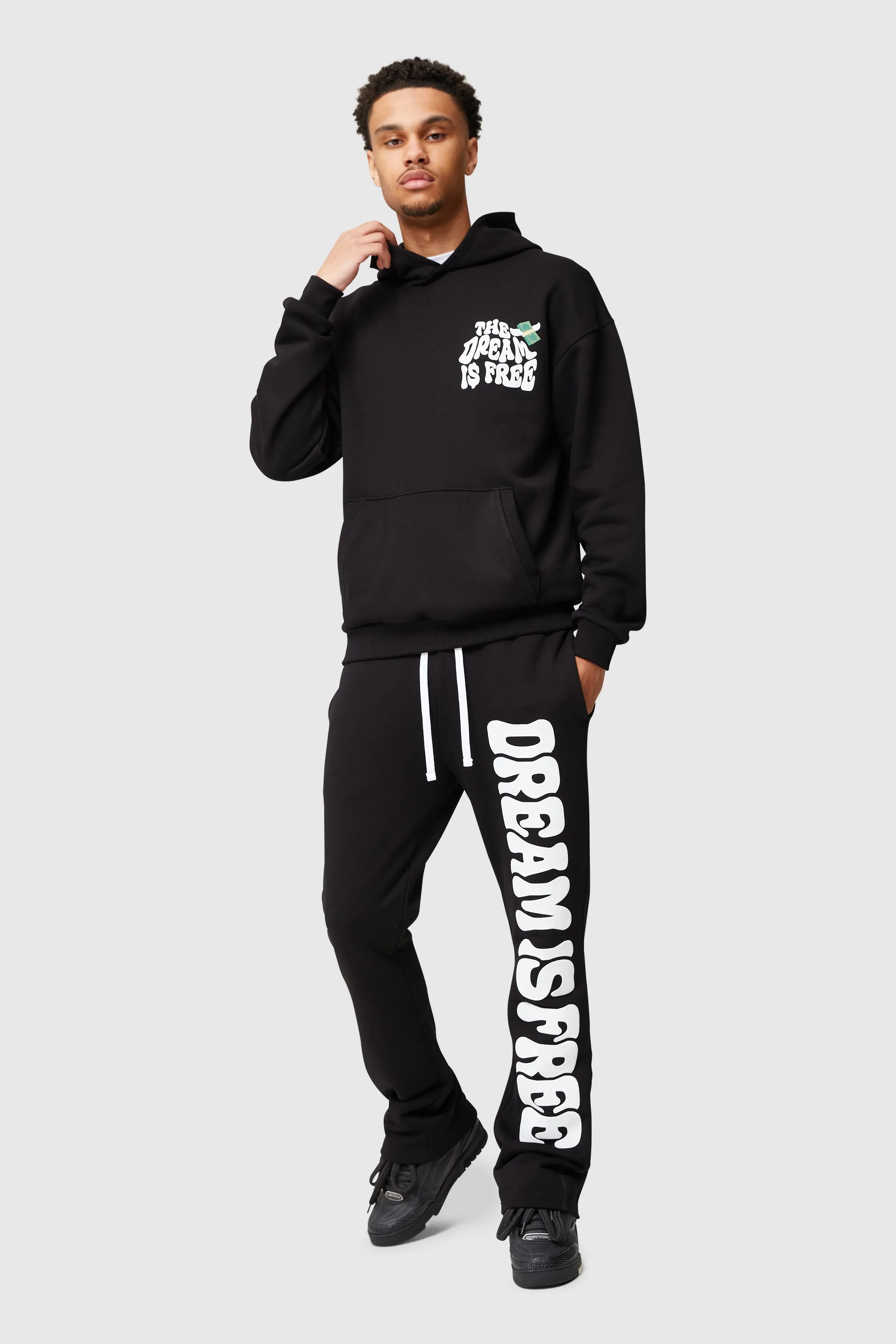 Dream Is Free Flared Jogger - Black