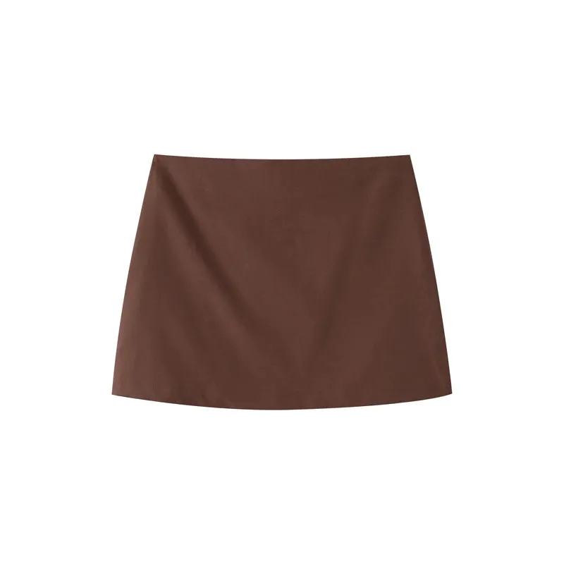 Elegant Brown Blazer jacket and Mini Skirt Set