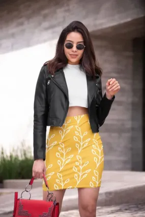 Feeling of lightness pattern - Mellow Yellow Poster Pencil Skirt