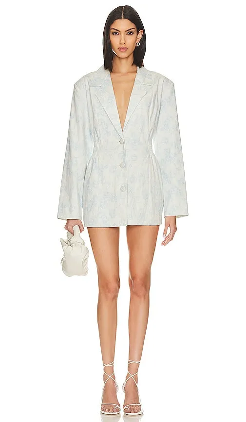 For Love & Lemons Chantal Blazer Dress in Baby Blue
