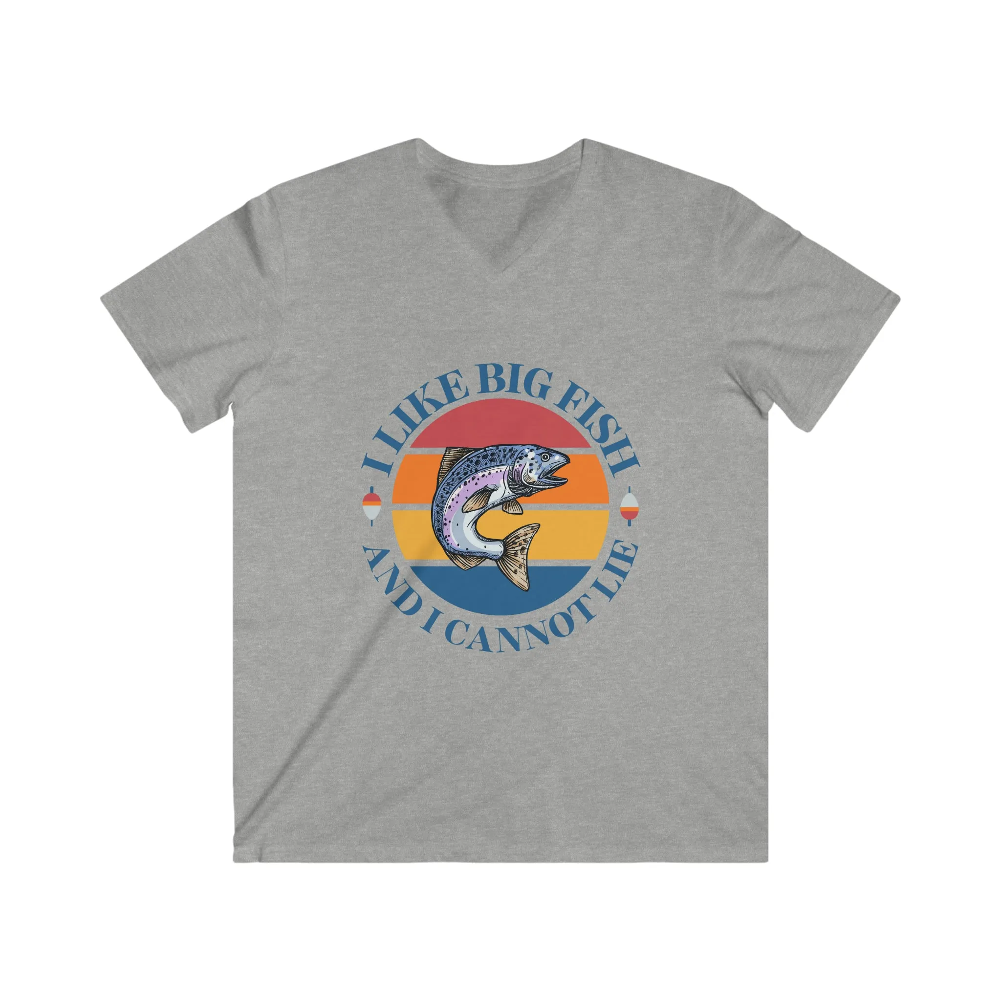 I Like Big Fish - Men's Fitted V-Neck Short Sleeve T-Shirt