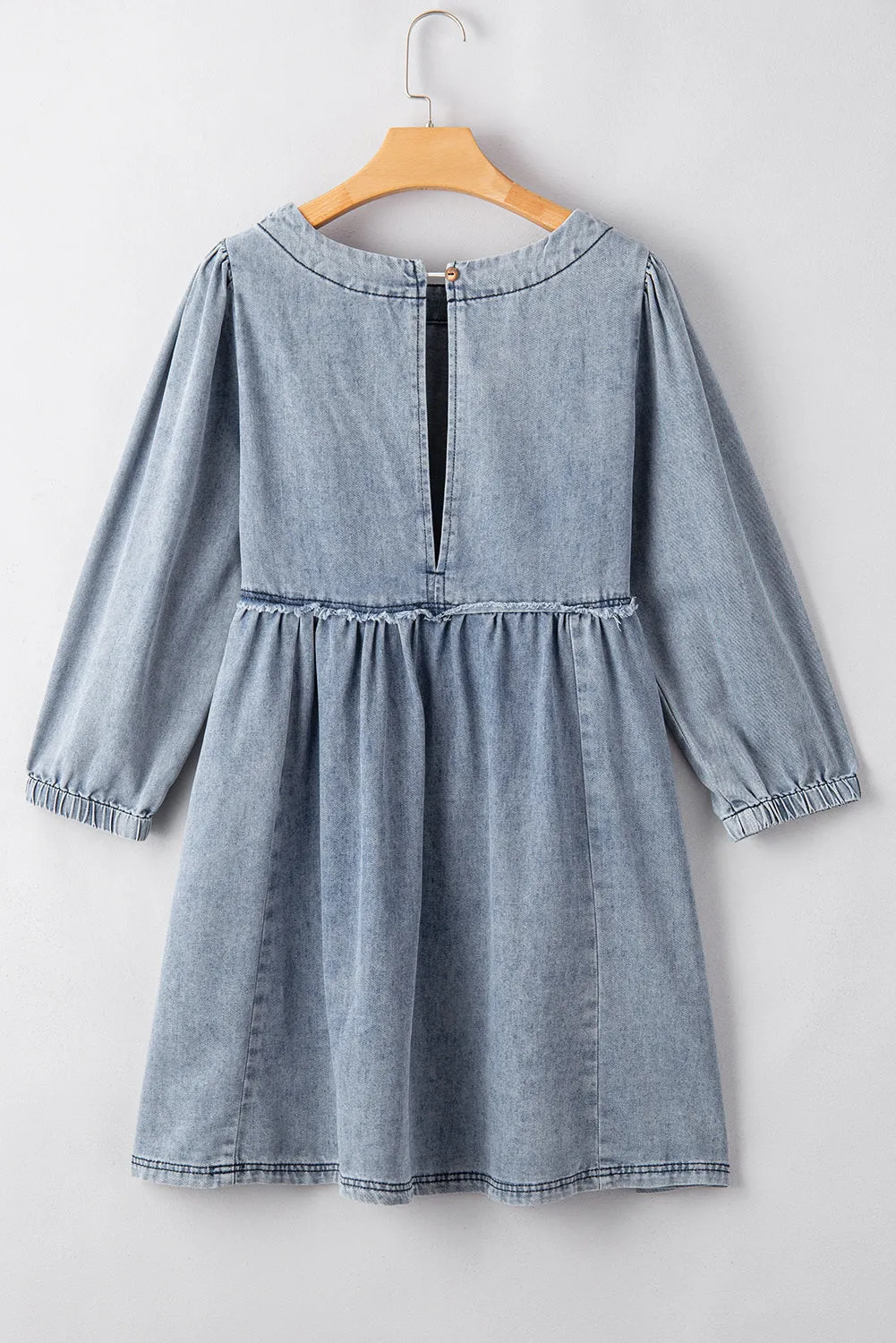 Light Wash High Waist Loose Fit Denim Dress