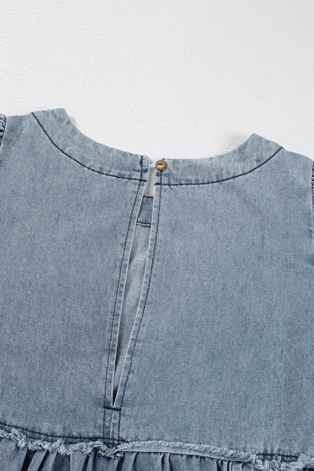 Light Wash High Waist Loose Fit Denim Dress