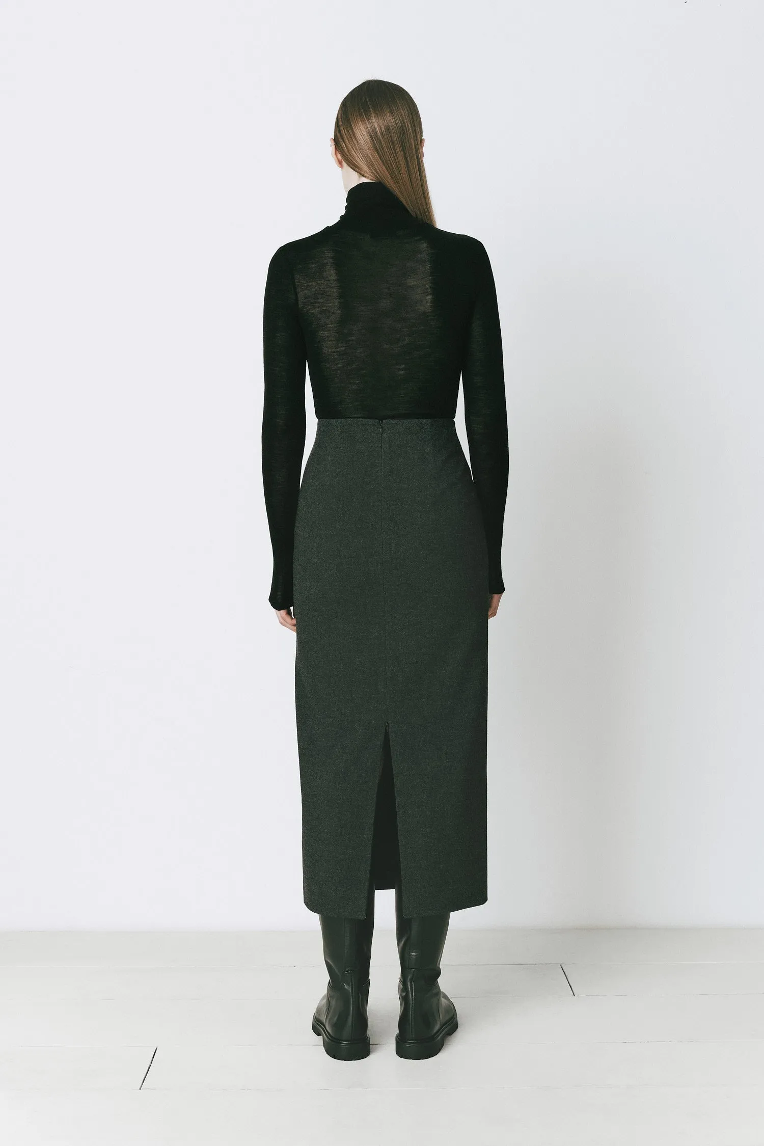 Lna Zip Slit Midi Skirt