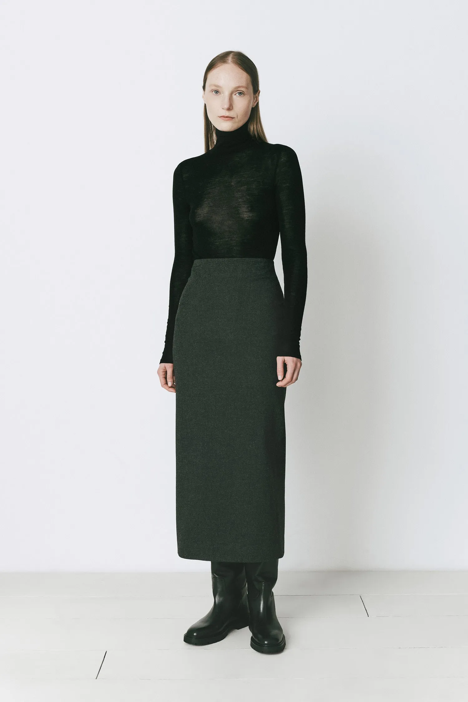 Lna Zip Slit Midi Skirt