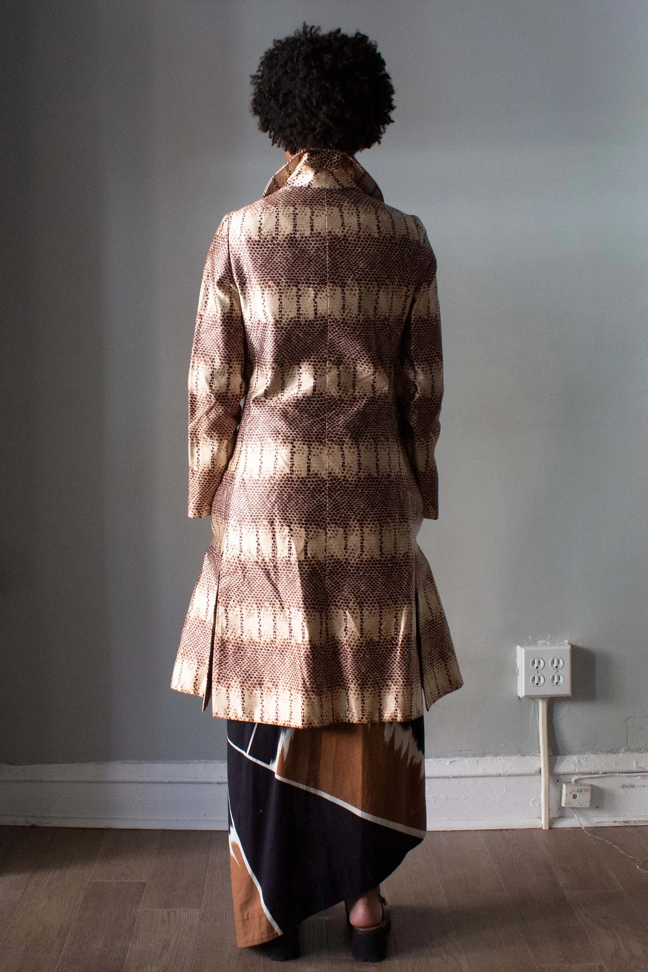 Marsal Park Avenue Snake Print Satin Trench