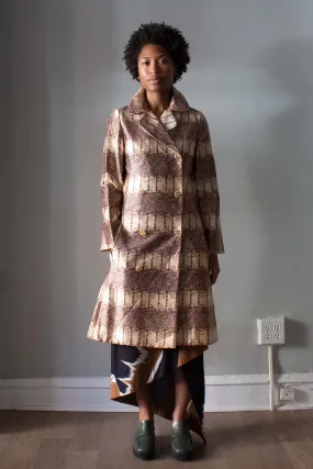 Marsal Park Avenue Snake Print Satin Trench