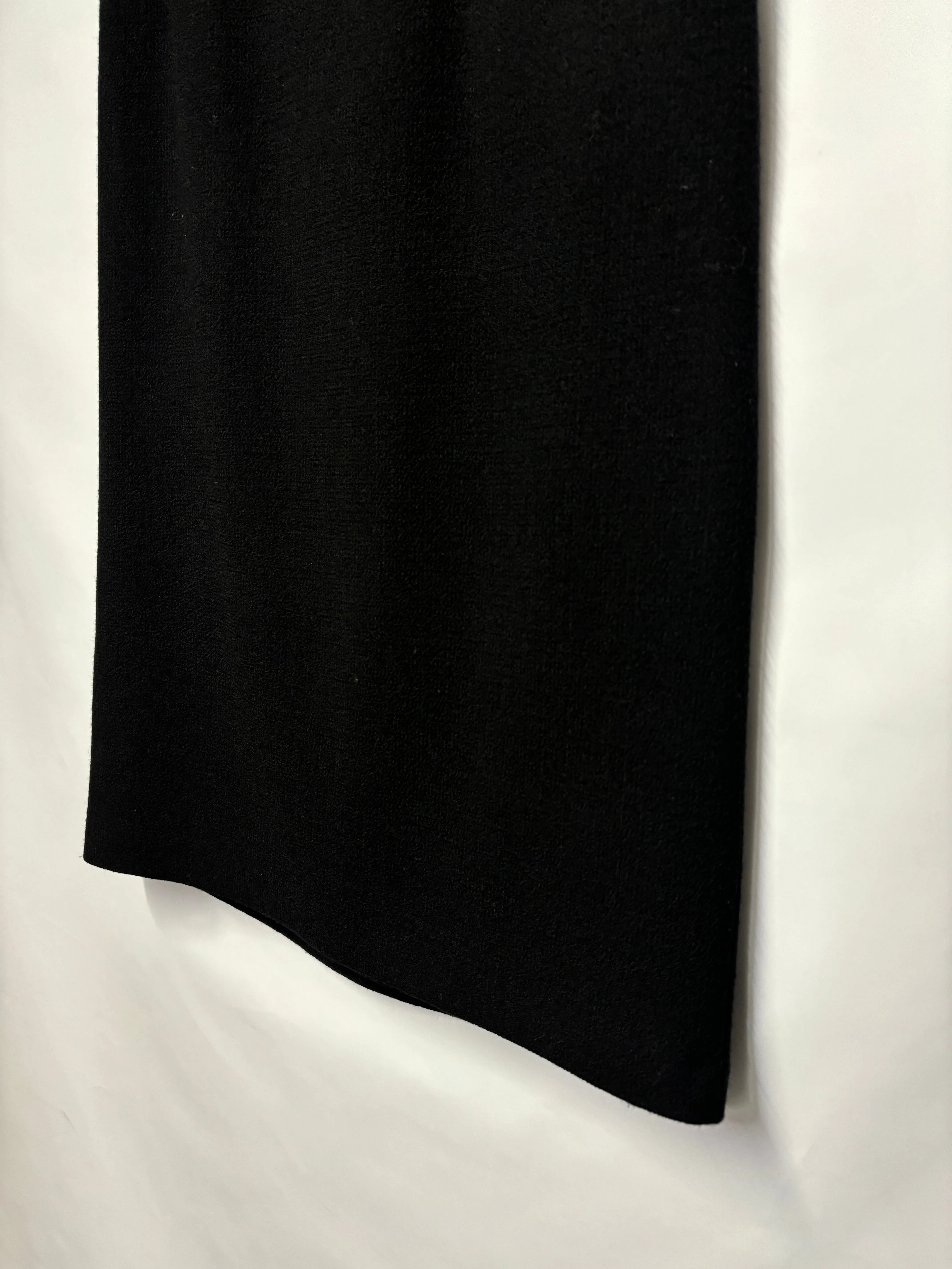 Mulberry Black Wool Crepe Pleat Pencil Skirt 10