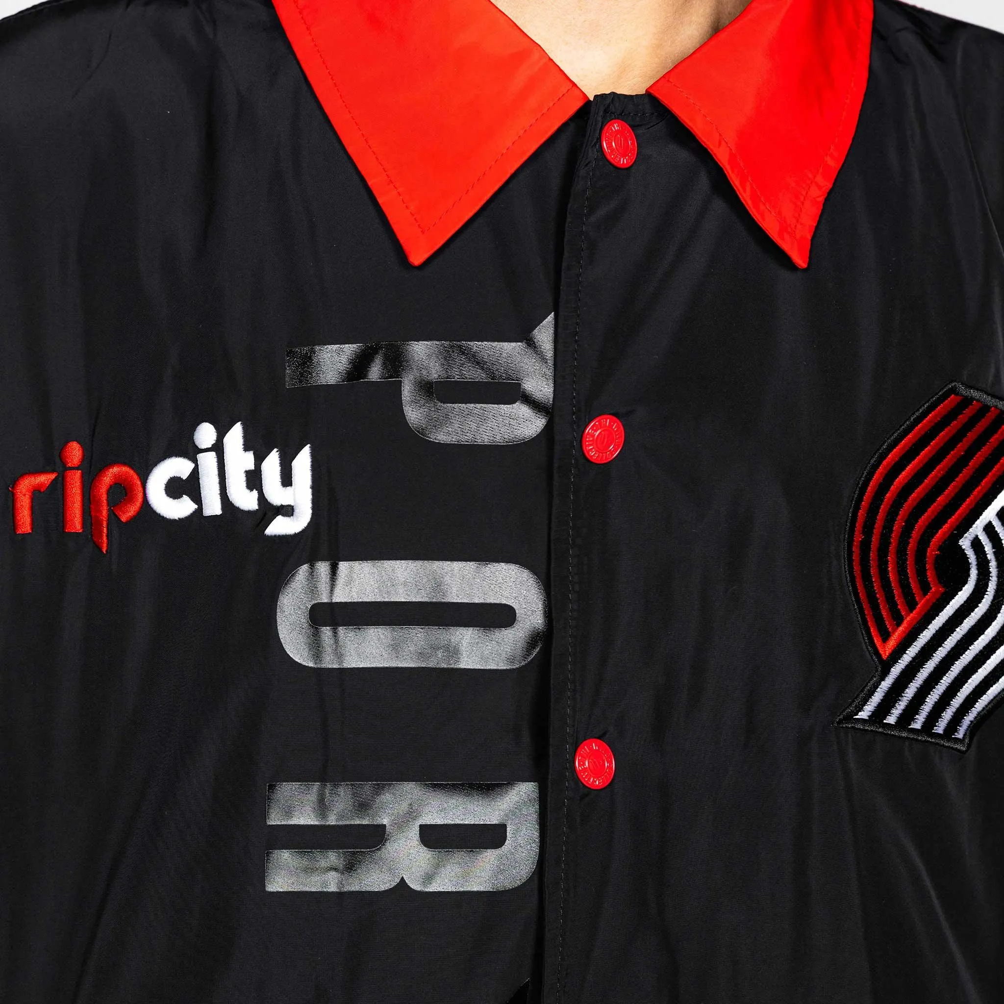 Portland Trail Blazers Wild Collective Back Pinwheel Coaches Jacket