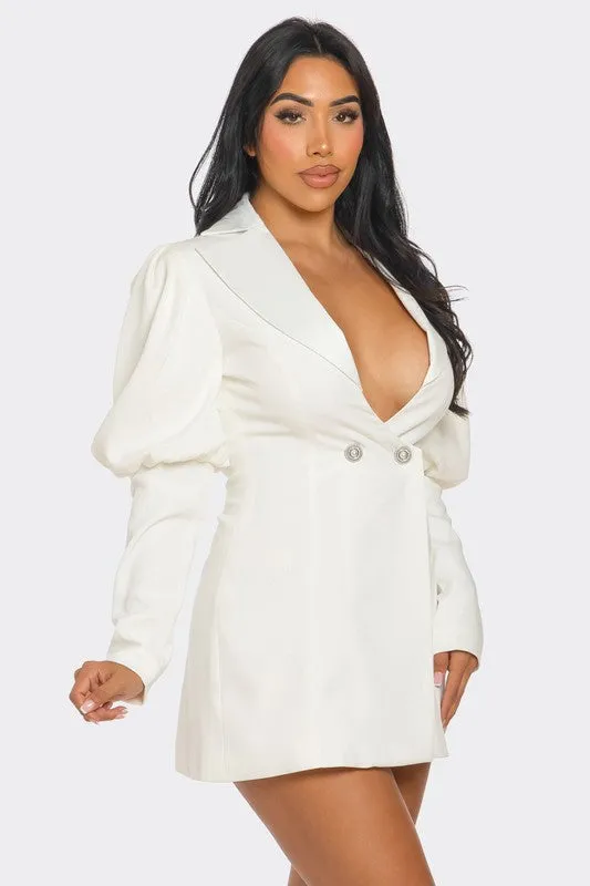 PUFF SLEEVE BLAZER DRESS