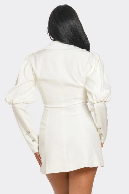PUFF SLEEVE BLAZER DRESS