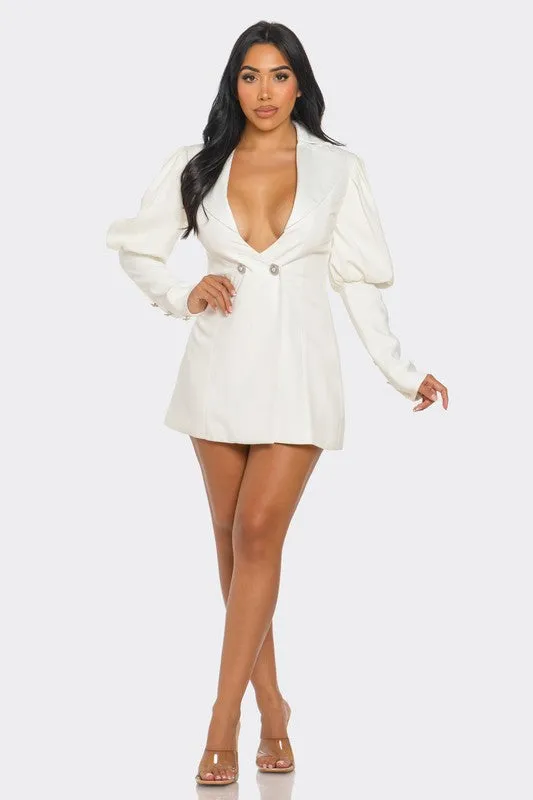 PUFF SLEEVE BLAZER DRESS