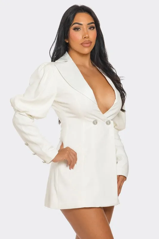 PUFF SLEEVE BLAZER DRESS