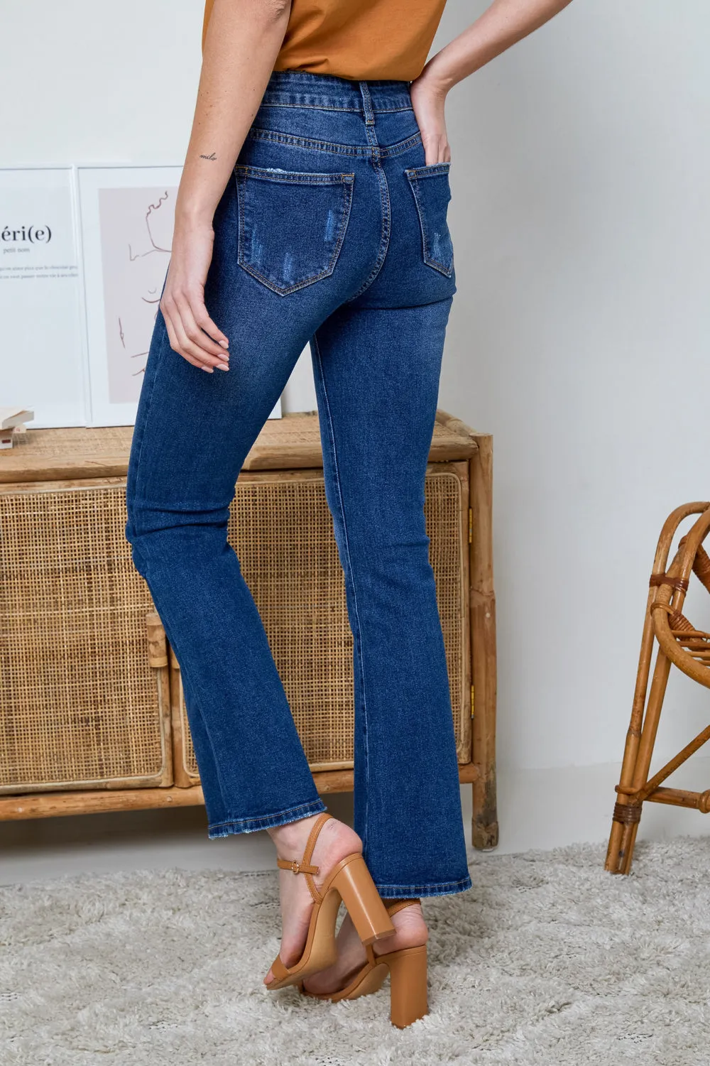 R.Display Flared Jeans with Buttons closure