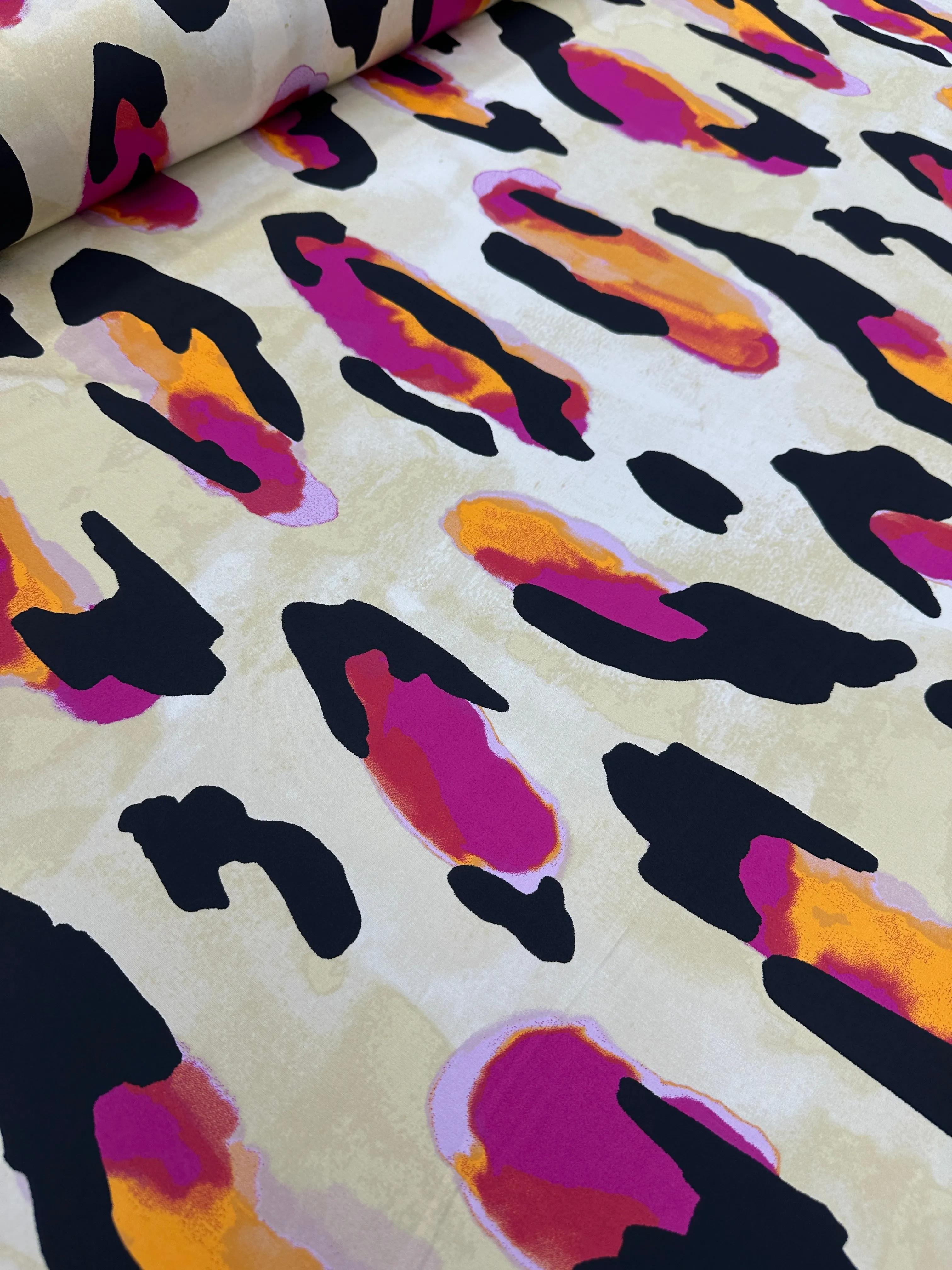 Satin Prints - Neon Leopard Pink