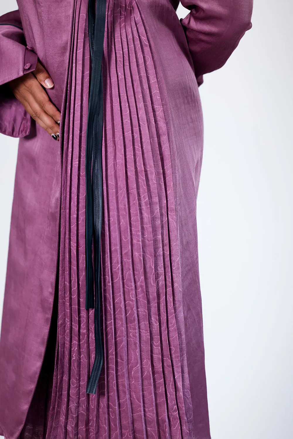 Shibori & Leather Blazer Dress