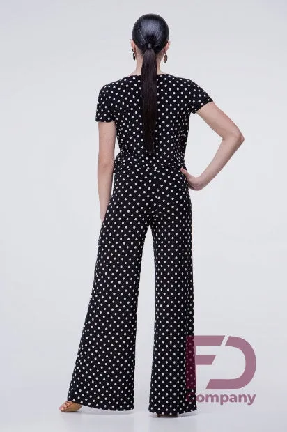 Short Sleeve V-Neck Jumpsuit with Flared Pants