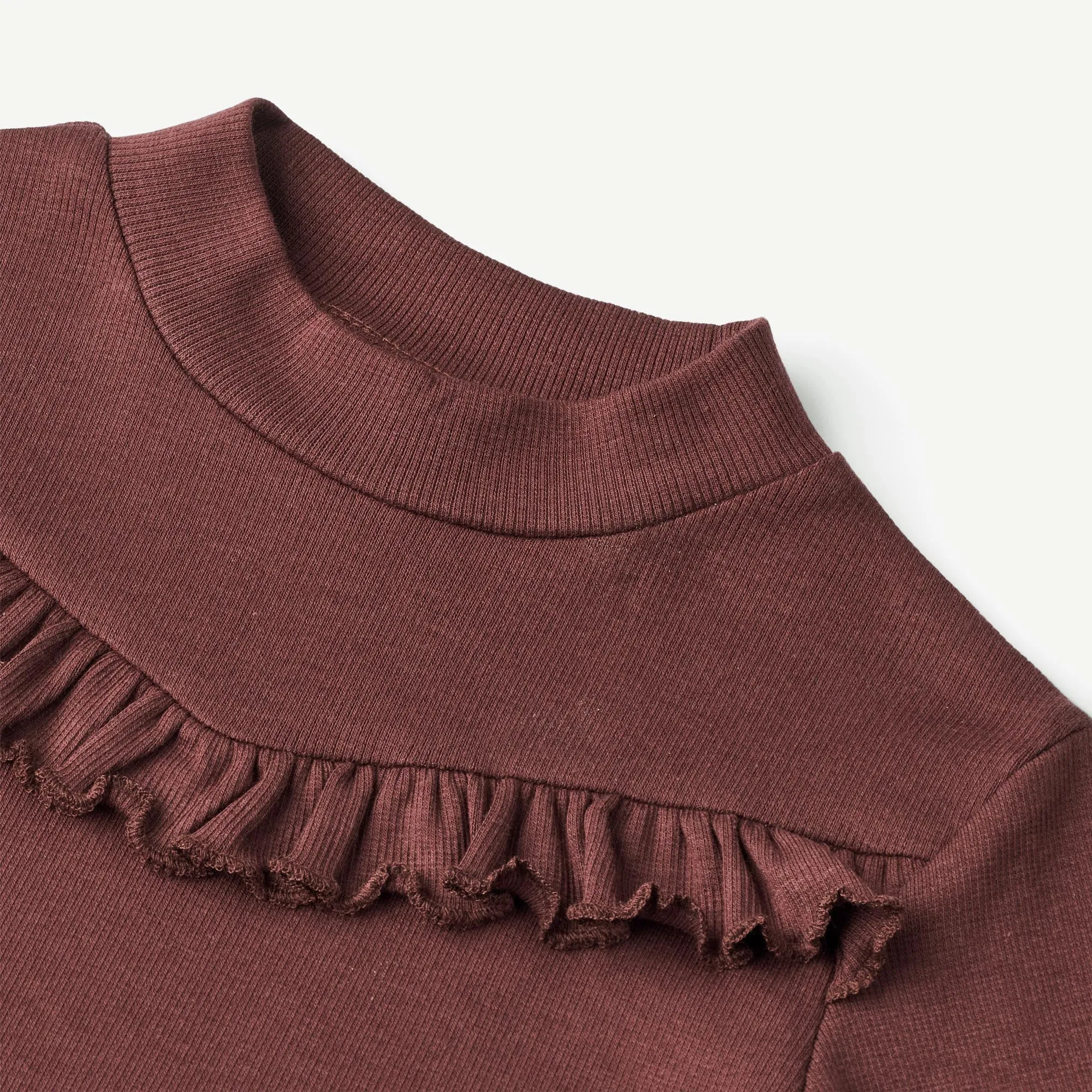 T-Shirt Rib LS Rosetta - aubergine