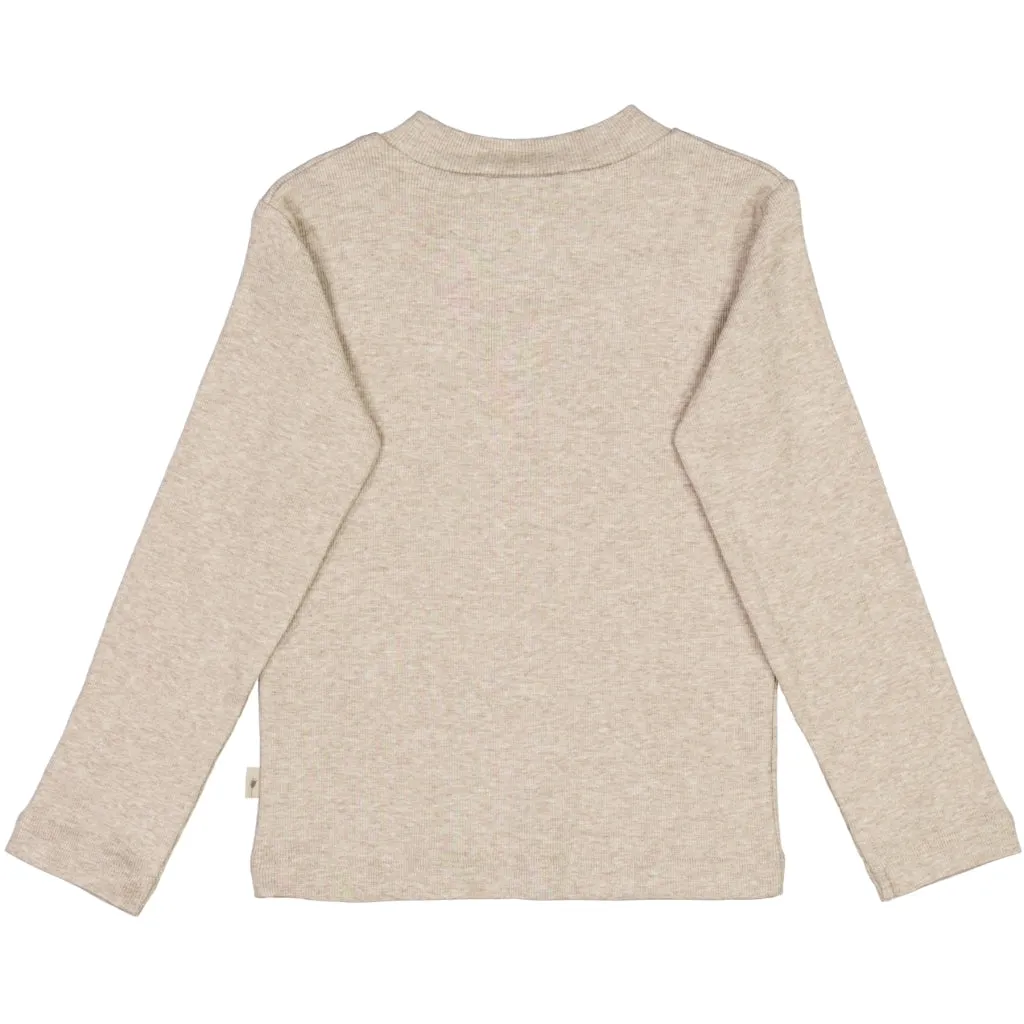 T-Shirt Rib Ruffle - gravel melange