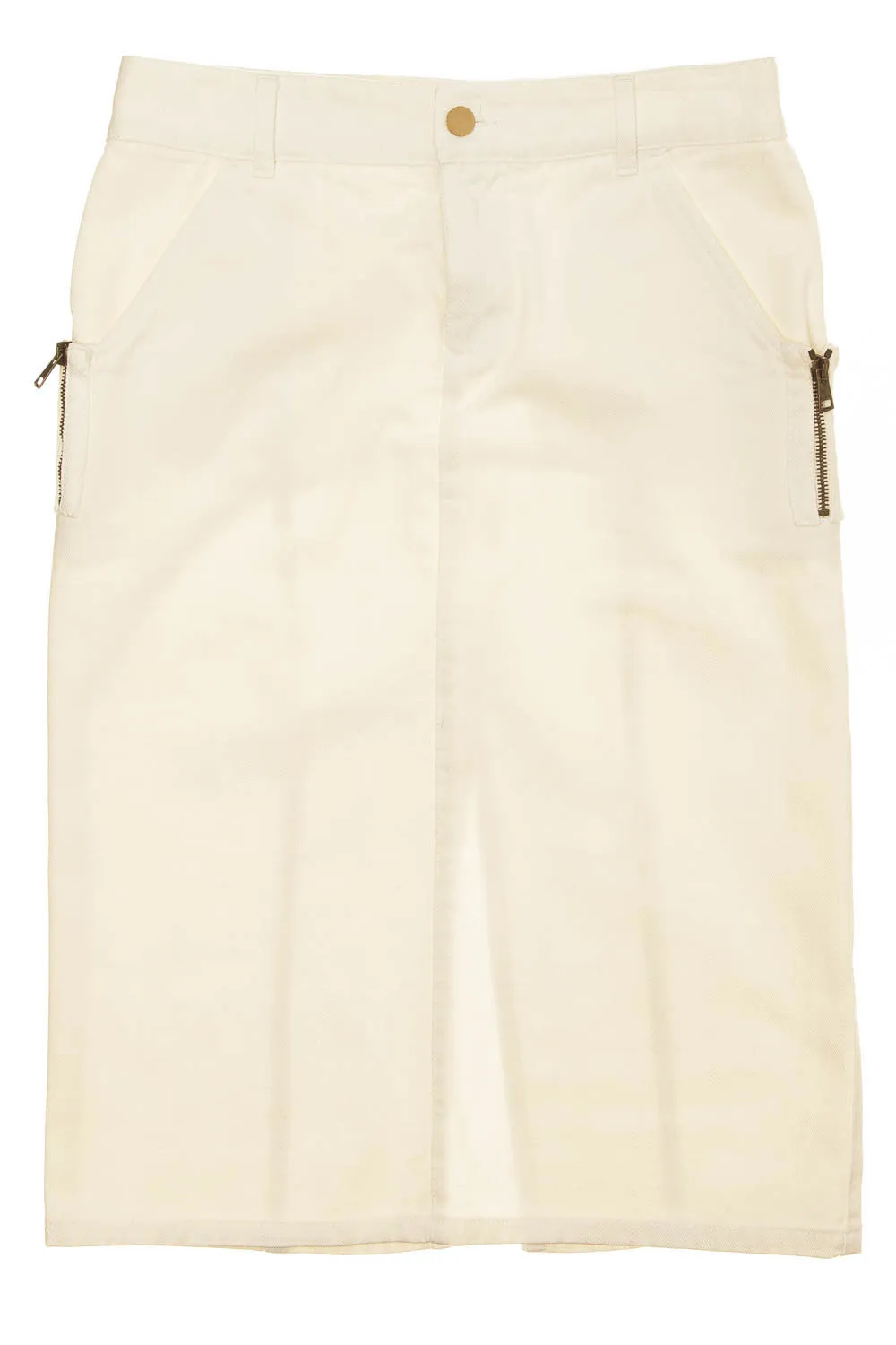 Tom Ford For Gucci - White Jean Pencil Skirt with Back Slit - IT 40