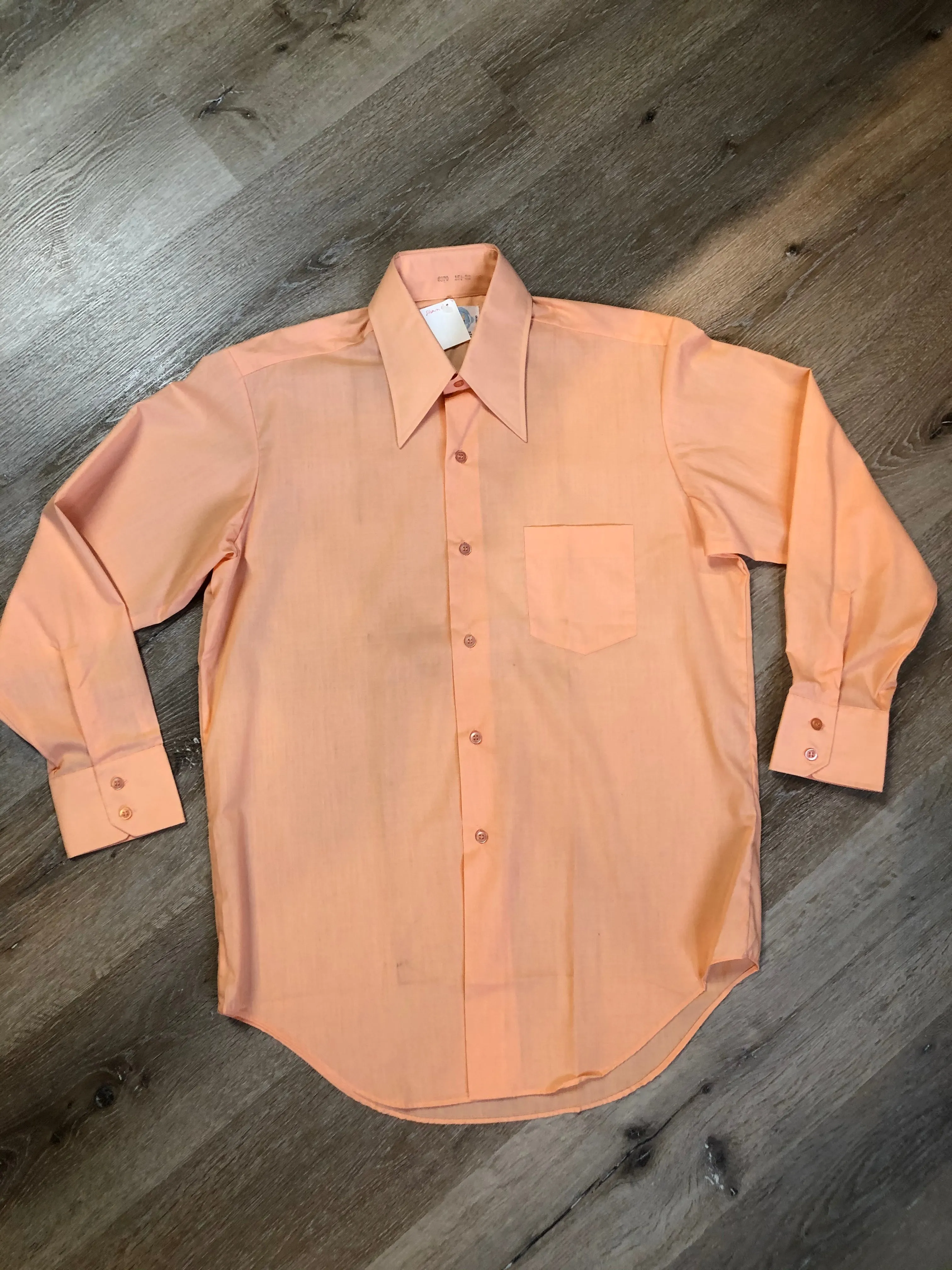 Vintage Gemini Salmon Button Up Shirt