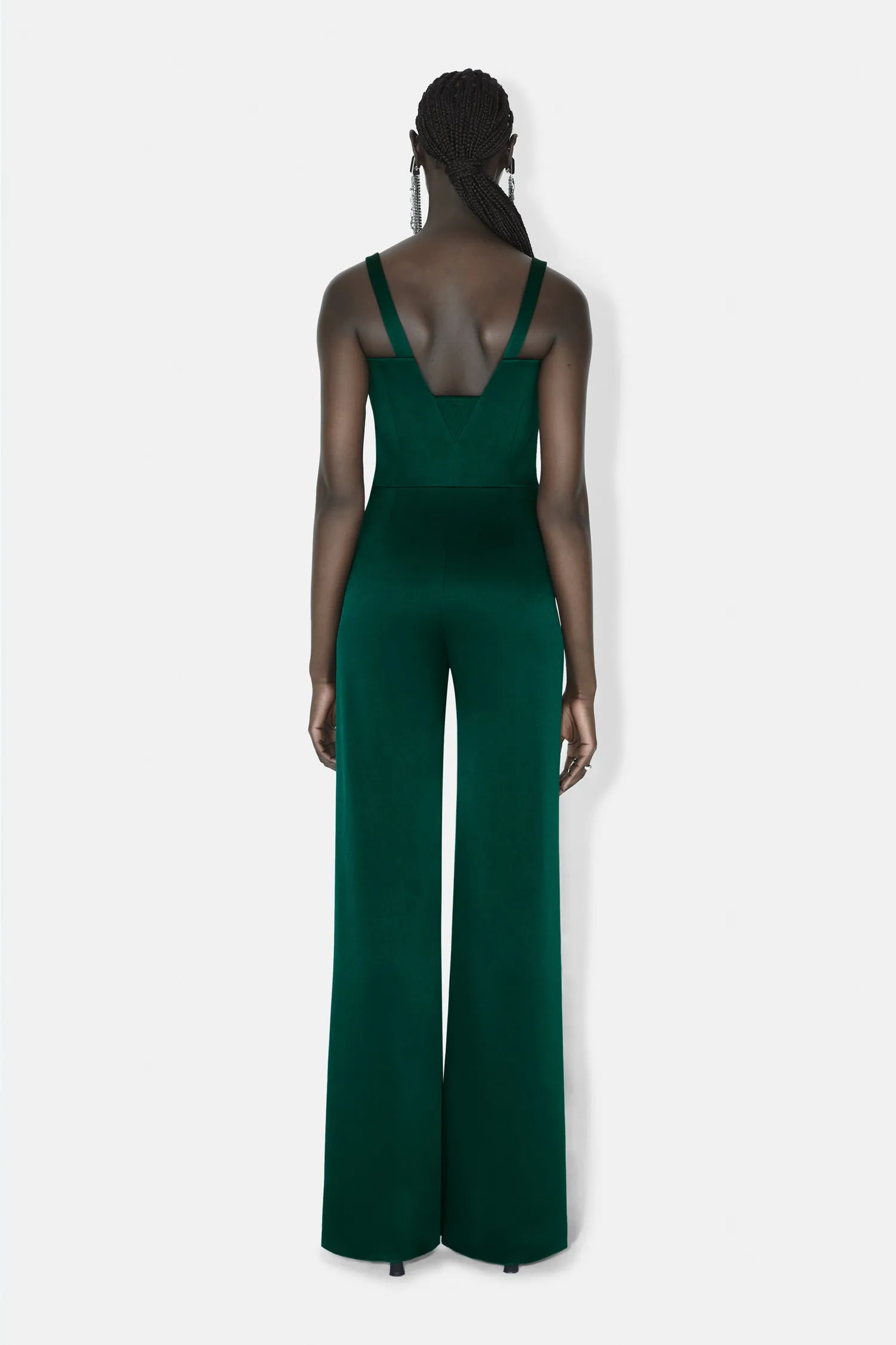 Wide Leg Corset Jumpsuit - Pine