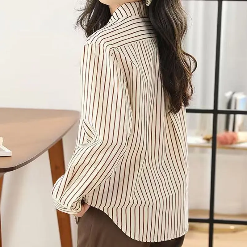 Women's Long Sleeve Colorblock/ Stitching Color Shirts & Blouses XL 464906